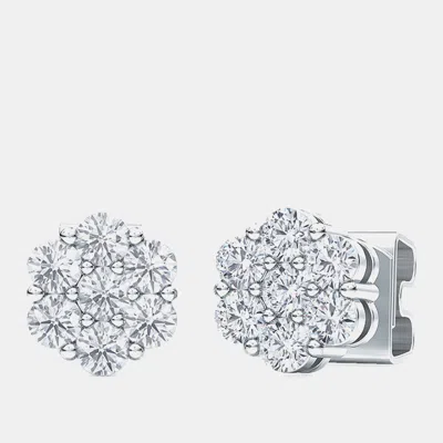 Pre-owned Made By Man 7 Stone Cluster Lab Grown Diamonds Earrings (1 Ctw)