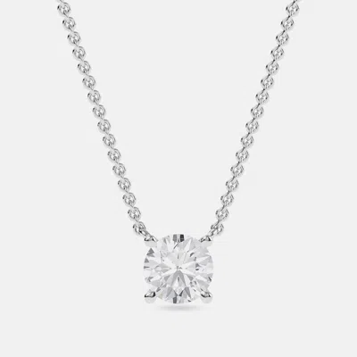 Pre-owned Made By Man 7.00 Ct Round 14k White Gold Lab Grown Diamonds Solitaire 4 Prong Pendant