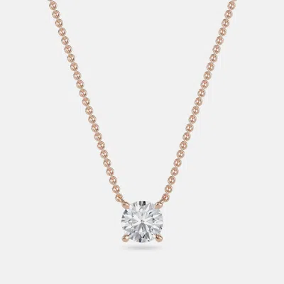 Pre-owned Made By Man 8.00 Ct Round 14k Rose Gold Lab Grown Diamonds Solitaire 4 Prong Pendant