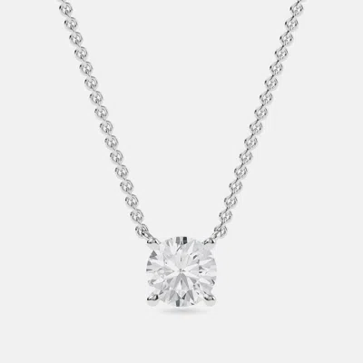 Pre-owned Made By Man 8.00 Ct Round 14k White Gold Lab Grown Diamonds Solitaire 4 Prong Pendant