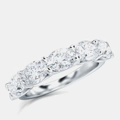 Pre-owned Made By Man Oval Cut 5 Lab Grown Diamonds Set Sideways Band (2 Ctw) Us 7
