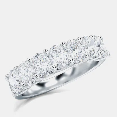 Pre-owned Made By Man Oval Cut 7 Lab Grown Diamonds Set Straight Band (1 1/2 Ctw) Us 7