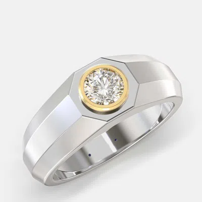 Pre-owned Made By Man Silver-gold Mix 1 Stone Ring (0.75 Ctw) Us 7