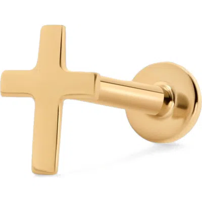 Made By Mary 14k Cross Stud Earring