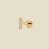 Made By Mary 14k Diamond Bar Stud Earring (flat Back) In Gold