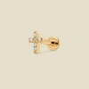 Made By Mary 14k Diamond Cross Stud Earring (flat Back) In Gold