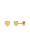 Made By Mary 14k Heart Stud Earring In Gold