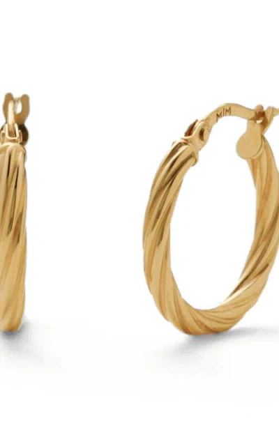 Made By Mary 14k Twisted Hoop Earrings In Gold