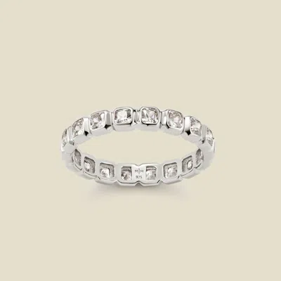 Made By Mary April Birthstone Eternity Ring In Silver