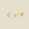 Made By Mary Cubic Zirconia Birthstone Stud Earrings In Gold