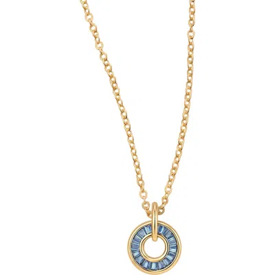 Made By Mary Baguette Birthstone Charm Necklace In Multi