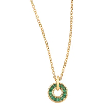 Made By Mary Baguette Birthstone Charm Necklace In Gold