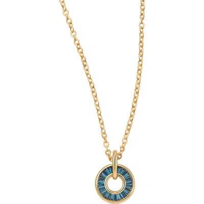 Made By Mary Baguette Birthstone Charm Necklace In Gold