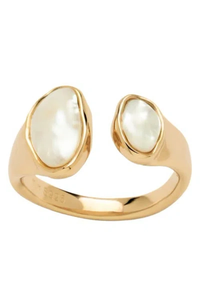 Made By Mary Baroque Pearl Statement Ring In Gold