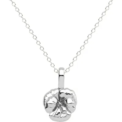 Made By Mary Birth Flower Charm Necklace In Silver - February