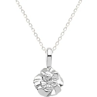 Made By Mary Birth Flower Charm Necklace In Silver - January