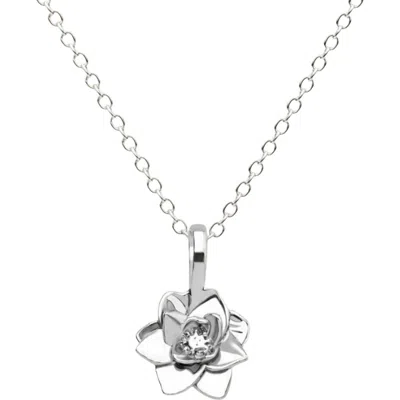 Made By Mary Birth Flower Charm Necklace In Silver - July