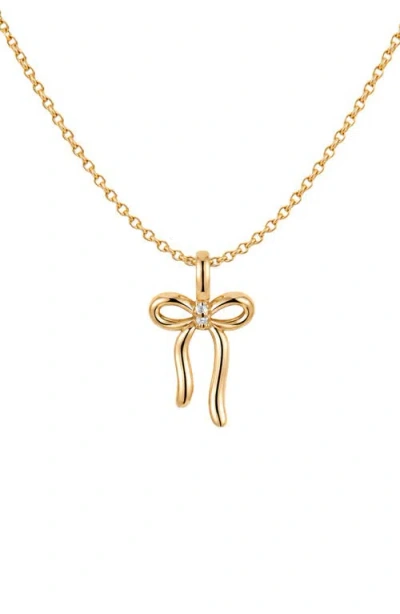 Made By Mary Bow Pendant Chain Necklace In Gold Vermeil