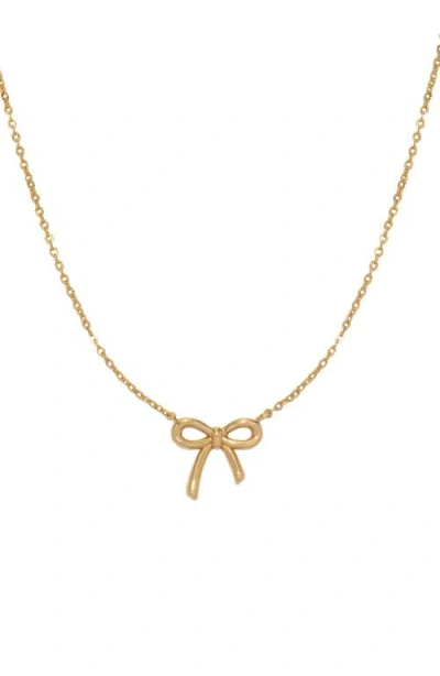 Made By Mary Bow Pendant Necklace In Gold