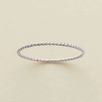 Made By Mary Braided Stacking Ring In Silver