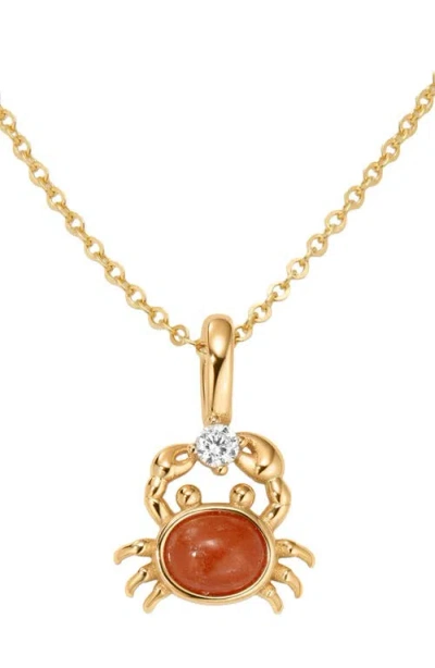 Made By Mary Crab Charm Necklace In Gold