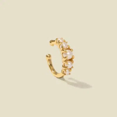 Made By Mary Crescent Pearl Ear Cuff In Gold