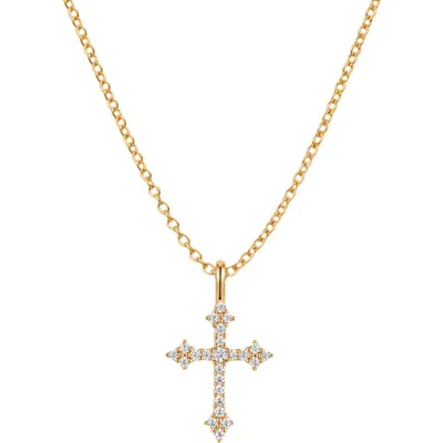 Made By Mary Cross Pendant Chain Necklace In Gold Vermeil
