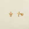 Made By Mary Cross Stud Earrings In Gold