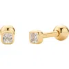 Made By Mary Cubic Zirconia Birthstone Stud Earrings In Gold