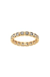 Made By Mary Cubic Zirconia Eternity Birthstone Ring In Gold