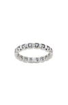Made By Mary Cubic Zirconia Eternity Birthstone Ring In Silver