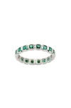 Made By Mary Cubic Zirconia Eternity Birthstone Ring In Green
