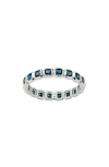 Made By Mary Cubic Zirconia Eternity Birthstone Ring In Silver