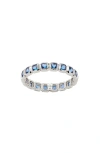 Made By Mary Cubic Zirconia Eternity Birthstone Ring In Silver