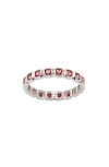 Made By Mary Cubic Zirconia Eternity Birthstone Ring In Silver