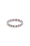Made By Mary Cubic Zirconia Eternity Birthstone Ring In Silver