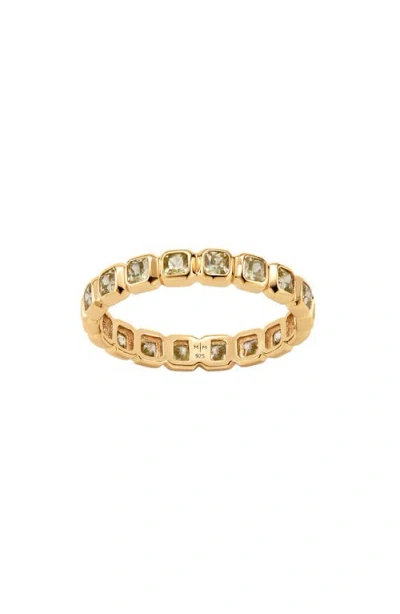 Made By Mary Cubic Zirconia Eternity Birthstone Ring In Gold