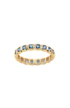 Made By Mary Cubic Zirconia Eternity Birthstone Ring In Gold
