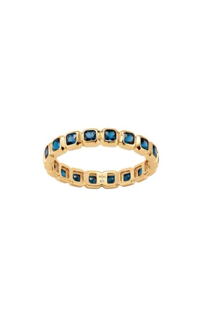 Made By Mary Cubic Zirconia Eternity Birthstone Ring In Gold
