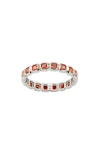 Made By Mary Cubic Zirconia Eternity Birthstone Ring In Silver