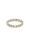 Made By Mary Cubic Zirconia Eternity Birthstone Ring In Silver