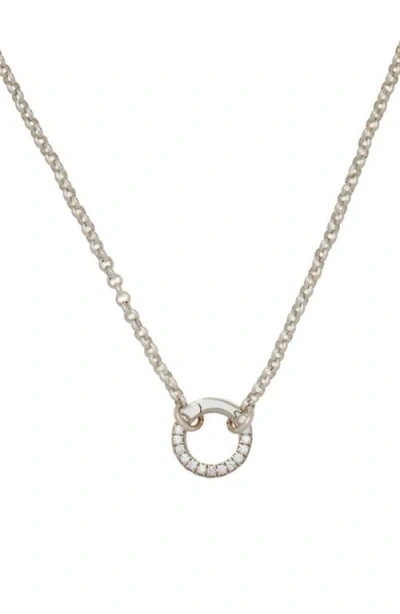 Made By Mary Cubic Zirconia Pendant Necklace In Silver