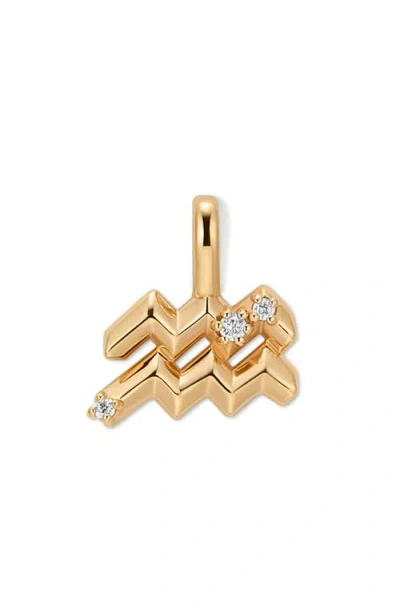 Made By Mary Cubic Zirconia Zodiac Charm In Gold