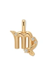 Made By Mary Cubic Zirconia Zodiac Charm In Gold