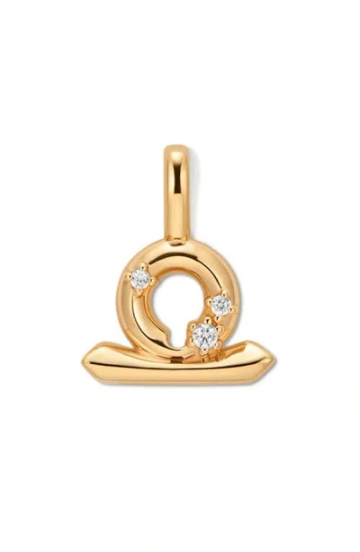 Made By Mary Cubic Zirconia Zodiac Charm In Gold