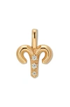 Made By Mary Cubic Zirconia Zodiac Charm In Gold