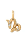 Made By Mary Cubic Zirconia Zodiac Charm In Gold