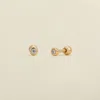 Made By Mary Live In Bezel Cubic Zirconia Stud Earrings In Gold