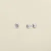 Made By Mary Cz Bezel Stud Earrings In Silver