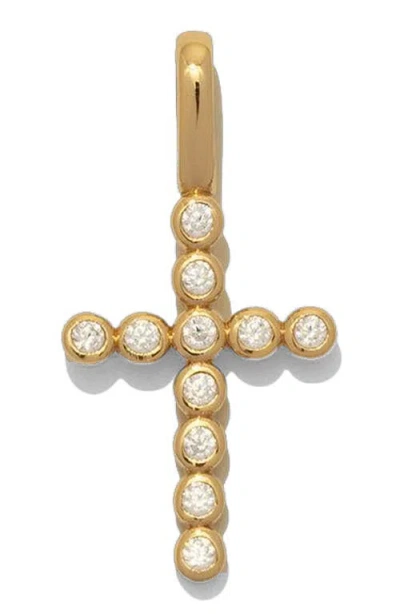 Made By Mary Cz Poppy Cross Charm In Gold